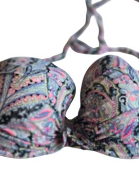 Victoria's Secret Paisley Halter Swim Top - Pink, Blue & Cream